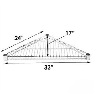 Shelving Inc. 24" Triangle Corner Wire Shelving with 4 Tier Shelves - 64" h, Weight Capacity 800lbs Per Shelf