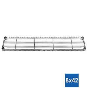 Shelving Inc. 8" d x 42" w x 84" h Chrome Wire Shelving with 5 Tier Shelves, Weight Capacity 800lbs Per Shelf