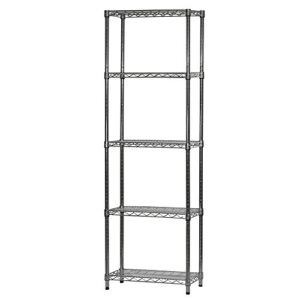shelving inc. 12" d x 24" w x 84" h chrome wire shelving with 5 shelves