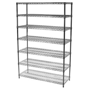 shelving inc. 24" d x 42" w x 96" h chrome wire shelving with 7 shelves