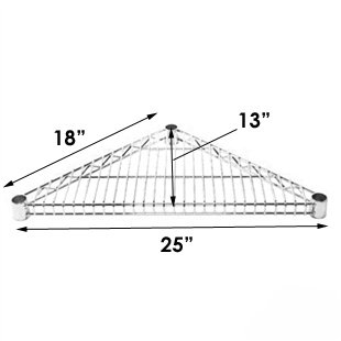 Shelving Inc. 18" Triangle Corner Wire Shelving with 4 Tier Shelves - 54" h, Weight Capacity 800lbs Per Shelf