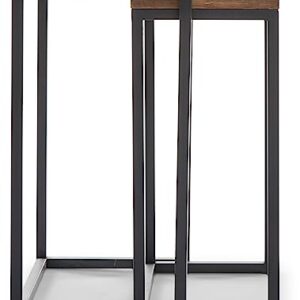 Amazon Brand – Stone & Beam Weston Wood & Metal Nesting Tables, Set of 2, Brown