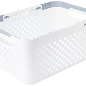 Sistema Stack 'n' Nest Basket-18.5 Litre, White/Grey, 40.8 x 28.8 x 18.9 cm