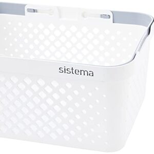 Sistema Stack 'n' Nest Basket-18.5 Litre, White/Grey, 40.8 x 28.8 x 18.9 cm