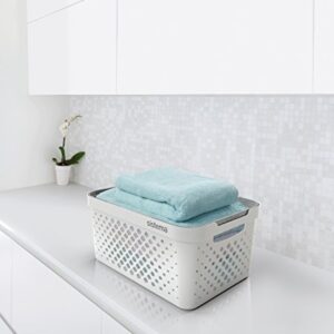 Sistema Stack 'n' Nest Basket-18.5 Litre, White/Grey, 40.8 x 28.8 x 18.9 cm