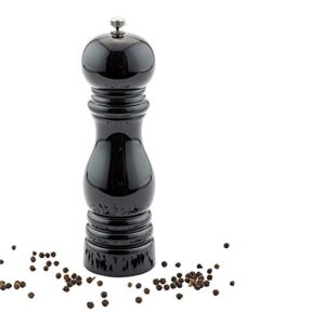 restaurantware 7.5-in classic french pepper mill: perfect for restaurants, cafes, & catered events - adjustable coarseness pepper grinder - high gloss black environment-friendly rubberwood - 1-ct