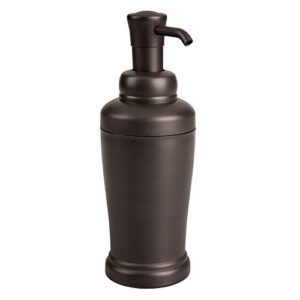 idesign 93780 kent plastic liquid soap pump and lotion dispenser for kitchen, bathroom, sink, vanity, 3.46" x 3.46" x 8.43", bronze