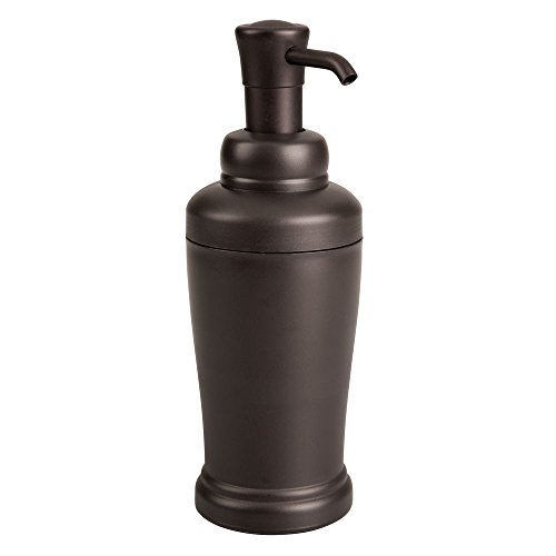 iDesign 93780 Kent Plastic Liquid Soap Pump and Lotion Dispenser for Kitchen, Bathroom, Sink, Vanity, 3.46" x 3.46" x 8.43", Bronze