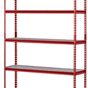 Muscle Rack UR602472WD5-R 5-Shelf Steel Shelving Unit, 60" Width x 72" Height x 24" Length, Red