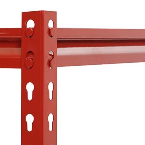 Muscle Rack UR602472WD5-R 5-Shelf Steel Shelving Unit, 60" Width x 72" Height x 24" Length, Red