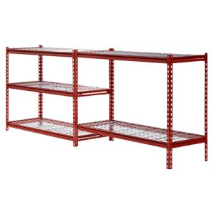 Muscle Rack UR602472WD5-R 5-Shelf Steel Shelving Unit, 60" Width x 72" Height x 24" Length, Red