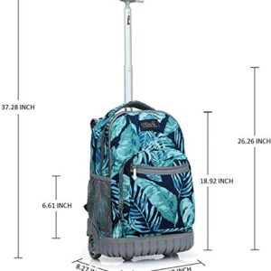 Tilami Rolling Backpack Laptop 18 inch with Lunch Bag, Rainforest