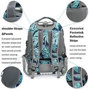 Tilami Rolling Backpack Laptop 18 inch with Lunch Bag, Rainforest