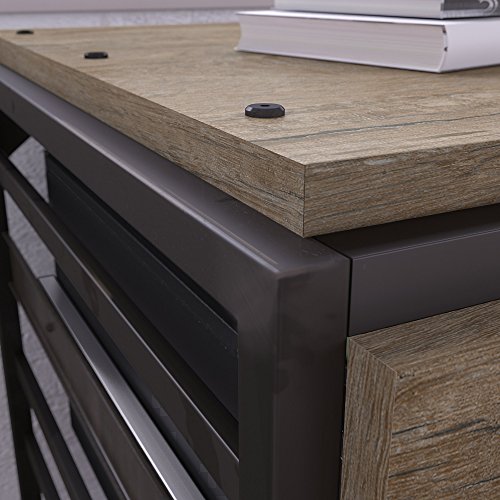 Bush Furniture Refinery Lateral File, Rustic Gray/Charred Wood