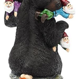 CCOQUS Garden Gnome Massacre - 10" Bear Eating Gnomes Outdoor Statues, Funny Garden Decor Lawn Patio Art Sculpture