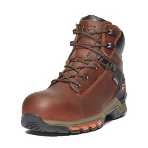 timberland pro men's hypercharge 6 inch composite safety toe waterproof 6 nt wp, reddish brown, 11.5