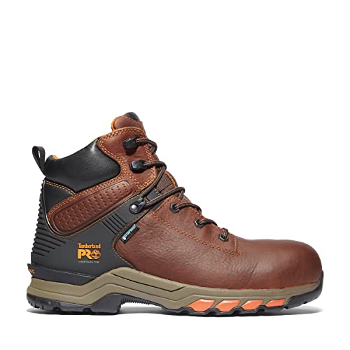 Timberland PRO Men's Hypercharge 6 Inch Composite Safety Toe Waterproof 6 NT WP, Reddish Brown, 11.5