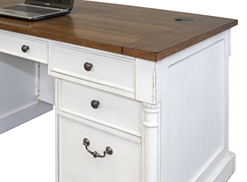 Martin Furniture Durham Double Pedestal Executive Desk, White