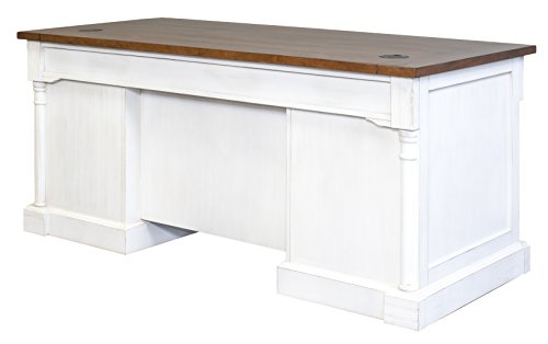 Martin Furniture Durham Double Pedestal Executive Desk, White