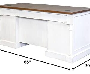 Martin Furniture Durham Double Pedestal Executive Desk, White