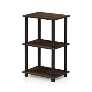 furinno turn-n-tube 2 space shelf, walnut/brown