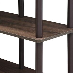 FURINNO Turn-N-Tube 2 Space Shelf, Walnut/Brown