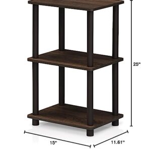 FURINNO Turn-N-Tube 2 Space Shelf, Walnut/Brown