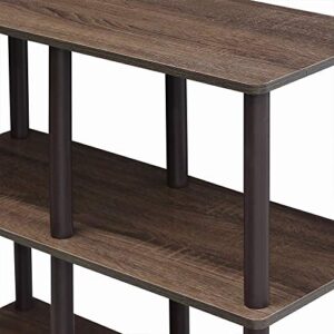 FURINNO Turn-N-Tube 2 Space Shelf, Walnut/Brown