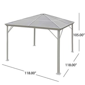 Christopher Knight Home Halley Outdoor 10 x 10 Foot Gazebo, White