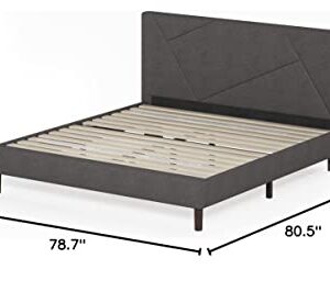 ZINUS Judy Upholstered Platform Bed Frame / Mattress Foundation / Wood Slat Support / No Box Spring Needed / Easy Assembly, King