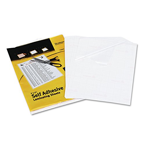 Avery Self-Adhesive Laminating Sheets, 9" x 12", Permanent Adhesive, 10 Clear Laminating Sheets (73603)