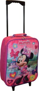 minnie mouse disney 15" collapsible wheeled pilot case - rolling luggage