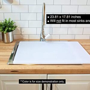 Thirteen Chefs Large Cutting Boards for Kitchen - 24" x 18" x .5" Professional HDPE Plastic Chopping Board for Carving, Dicing, Mashing and More - Commercial Grade & Dishwasher Safe, White