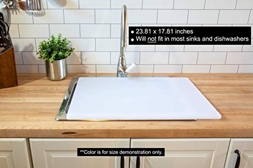 Thirteen Chefs Large Cutting Boards for Kitchen - 24" x 18" x .5" Professional HDPE Plastic Chopping Board for Carving, Dicing, Mashing and More - Commercial Grade & Dishwasher Safe, White