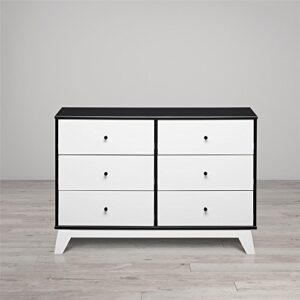 Little Seeds Rowan Valley Flint 6-Drawer Dresser, Black/White