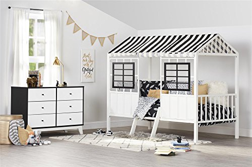 Little Seeds Rowan Valley Flint 6-Drawer Dresser, Black/White