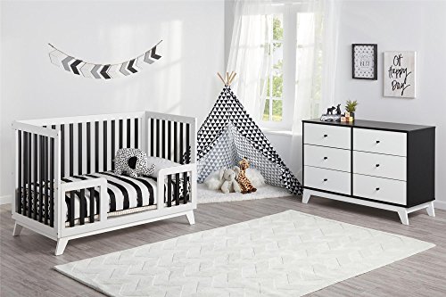 Little Seeds Rowan Valley Flint 6-Drawer Dresser, Black/White