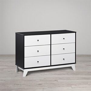 Little Seeds Rowan Valley Flint 6-Drawer Dresser, Black/White