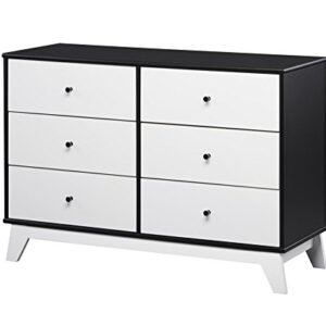 Little Seeds Rowan Valley Flint 6-Drawer Dresser, Black/White