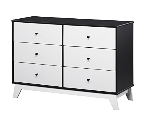 Little Seeds Rowan Valley Flint 6-Drawer Dresser, Black/White