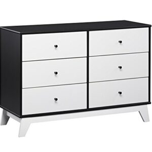 Little Seeds Rowan Valley Flint 6-Drawer Dresser, Black/White