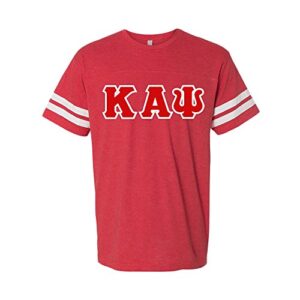 kappa alpha psi world famous greek twill football fine jersey tee x-large vintage red/white