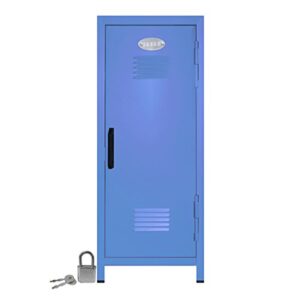 mini locker with lock and key pastel blue -10.75" tall x 4.125" x 4.125"