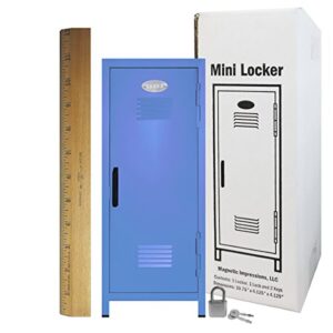 Mini Locker with Lock and Key Pastel Blue -10.75" Tall x 4.125" x 4.125"