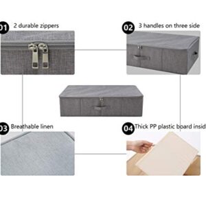 iwill CREATE PRO Under Bed Storage Container, Underbed Shoe Storage Organizer Box with Lid,Dark Gray