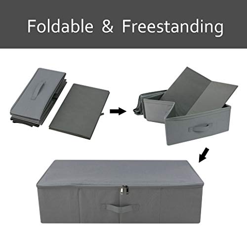 iwill CREATE PRO Under Bed Storage Container, Underbed Shoe Storage Organizer Box with Lid,Dark Gray