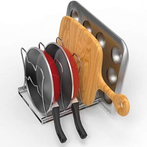 Simple Houseware 5 Adjustable Pot and Pan Organizer Rack, Chrome