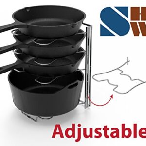 Simple Houseware 5 Adjustable Pot and Pan Organizer Rack, Chrome