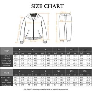 Facitisu Womens 2 Piece Outfits Sweatsuits Zip-up Hoodie Casual Jogger Tracksuit Set with Pockets