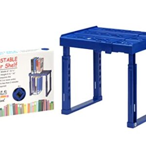 Tools for School Height & Width Adjustable Locker Shelf - Strong ABS Plastic - Width Adjusts from 8"-12.5" & Height Adjusts from 10"-14" - Patented Design - Beware of Cheap IMITATIONS - (Blue)